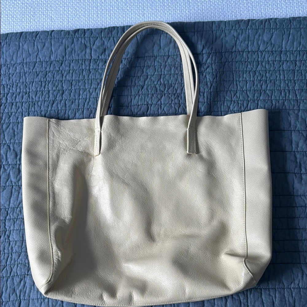Jcrew Leather Unlined Tote Bag